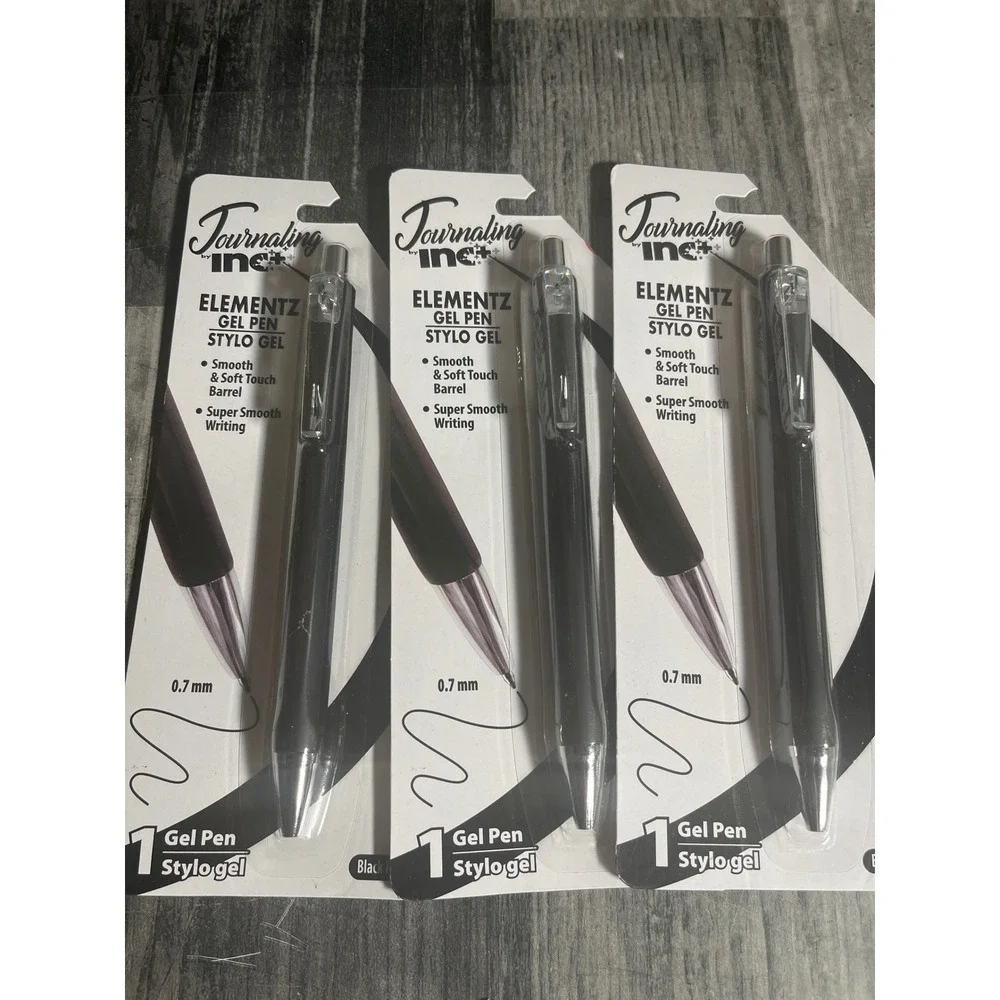 Journaling Inc. Elementz Gel Pen Stylo Gel Black‎ 0.7 mm Smooth Writing